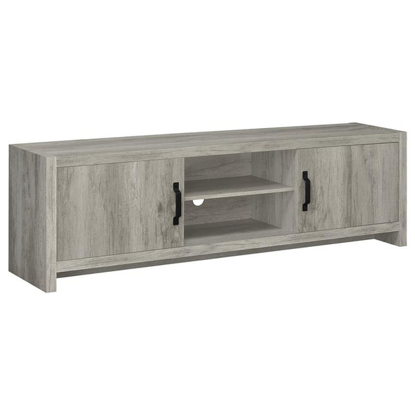 Burke 2-door Engineered Wood 71" TV Stand Grey Driftwood - 701025