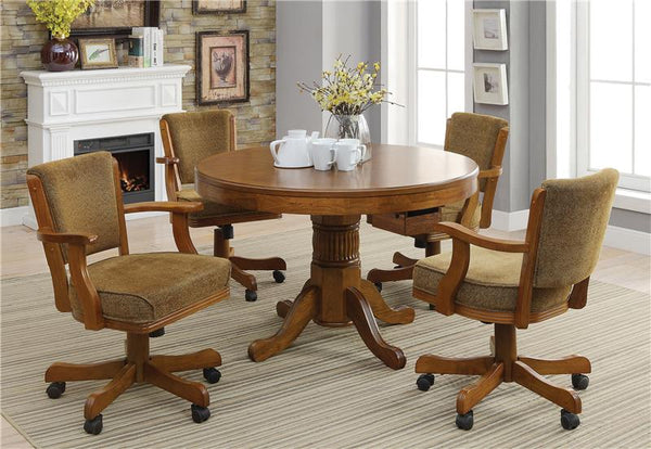 Mitchell 5-piece Game Table Set Amber and Brown - 100951-S5