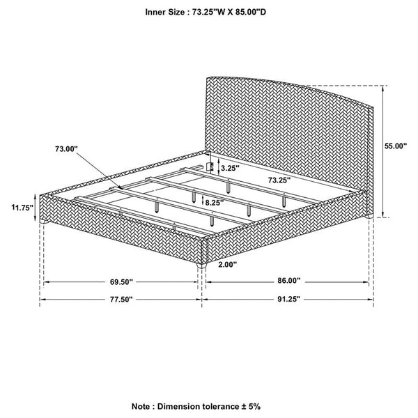 Laughton Banana Leaf California King Panel Bed Amber - 300501KW