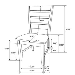 Dalila Ladder Back Side Chair (Set of 2) Grey and Dark Grey - 102722GRY