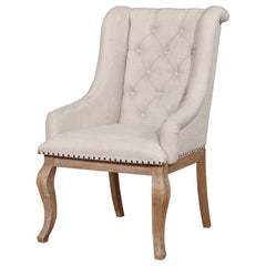 Brockway Tufted Arm Chairs Cream and Barley Brown (Set of 2) - 110293
