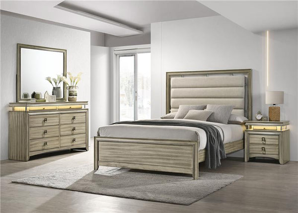 Giselle 4-piece California King Bedroom Set Rustic Beige - 224391KW-S4