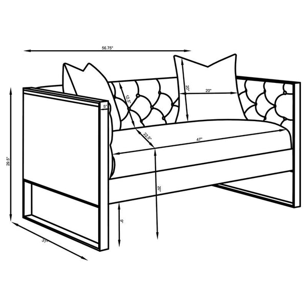 Eastbrook 2-piece Velvet Upholstered Tufted Sofa Set Grey - 509111-S2