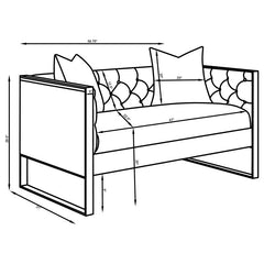 Eastbrook 3-piece Velvet Upholstered Tufted Sofa Set Grey - 509111-S3