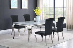 Carone 5-piece 81" Rectangular Dining Set Black and Chrome - 115081-S5