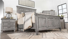 Avenue Wood California King Panel Bed Weathered Grey - 224031KW