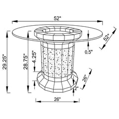 Ellie 5-piece Cylinder Pedestal Dining Room Set Mirror and Grey - 115551-S5G