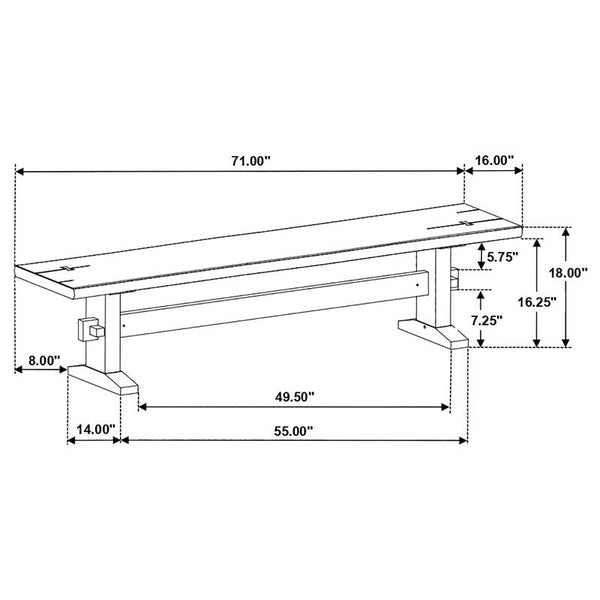 Bexley Rectangular Live Edge Dining Set Natural Honey and Espresso - 110331-S6