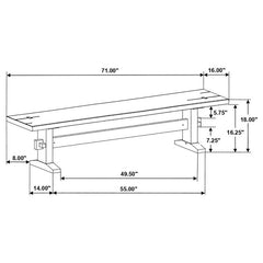 Bexley Rectangular Live Edge Dining Set Natural Honey and Espresso - 110331-S6