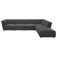 Sunny 6-piece Upholstered Modular Sectional Sofa Charcoal - 552081-SET