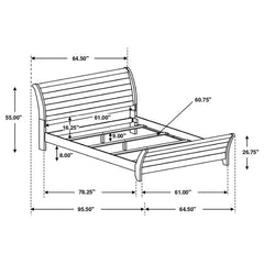 Frederick Wood Queen Sleigh Bed Weathered Oak - 222961Q