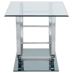 Danville Square U-Shaped Glass Top Side End Table Chrome - 704987