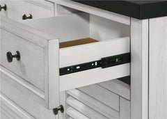 Aventine 5-drawer Dining Sideboard Buffet Cabinet with Cabinet Charcoal and Vintage Chalk - 108245