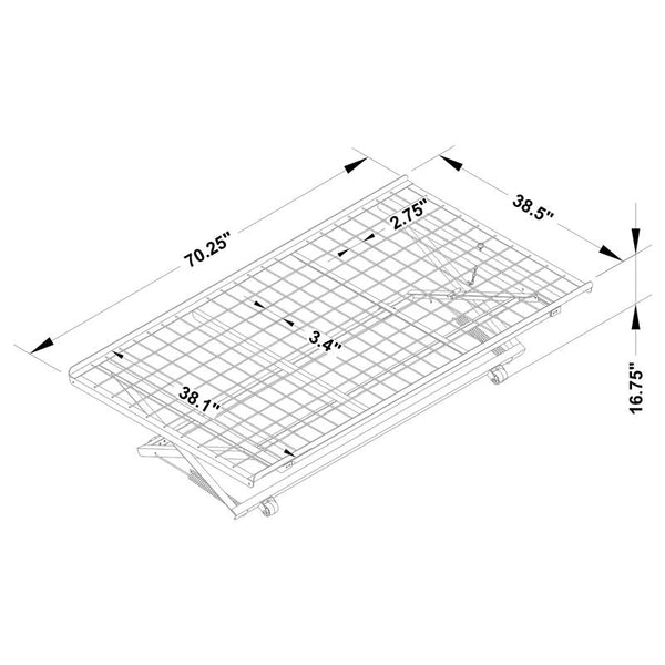 Eden Metal Twin Pop Up Trundle Bed Black - 1137