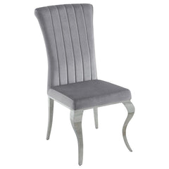 Betty Upholstered Side Chairs Grey and Chrome (Set of 4) - 105073