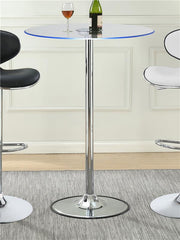 Thea LED Bar Table Chrome and Clear - 122400