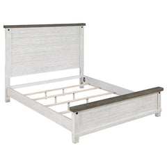 Lilith Wood Eastern King Panel Bed Distressed White - 224471KE