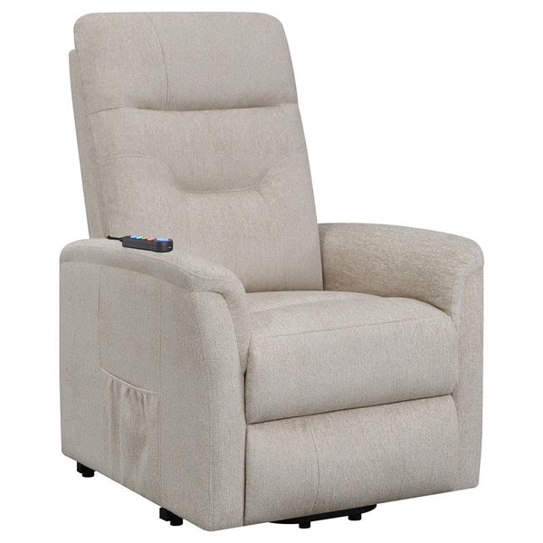 Henrietta Upholstered Power Lift Massage Chair Beige - 609405P