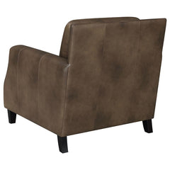 Leaton Upholstered Recessed Arm Accent Chair Brown Sugar - 509443