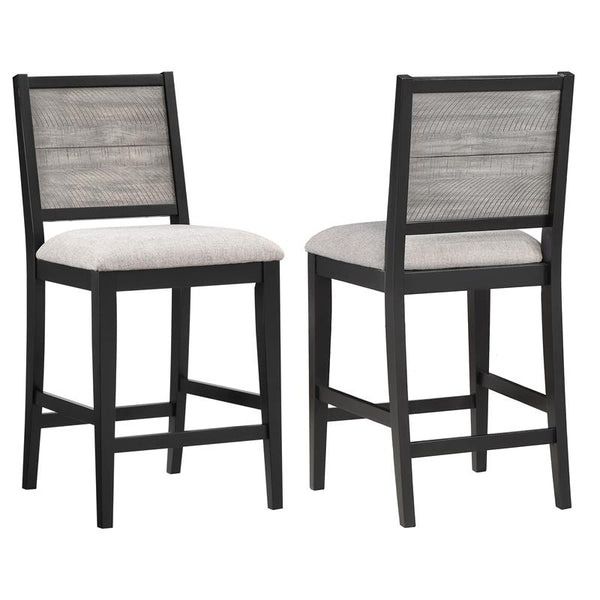 Elodie Upholstered Padded Seat Counter Height Dining Chair Dove Grey and Black (Set of 2) - 121229