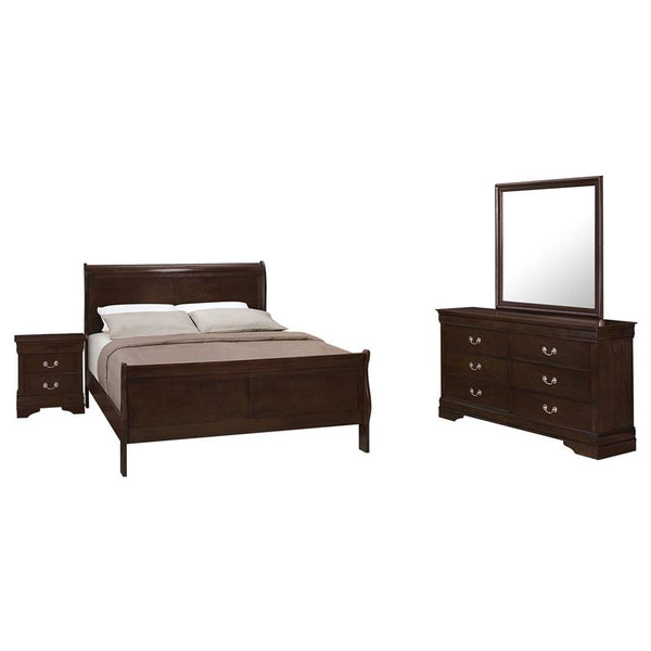 Louis Philippe 4-piece Full Bedroom Set Cappuccino - 202411F-S4