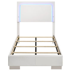 Felicity Wood Twin LED Panel Bed White High Gloss - 203500T