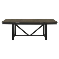 Malia Rectangular Dining Table with Refractory Extension Leaf Black - 122341