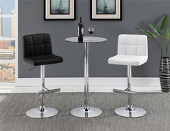 Lenny Adjustable Bar Stools Chrome and White (Set of 2) - 120356