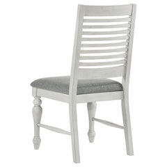 Aventine Ladder Back Dining Side Chair with Upholstered Seat Vintage Chalk and Grey (Set of 2) - 108242