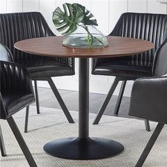 Lana Round Dining Table Walnut and Black - 110280