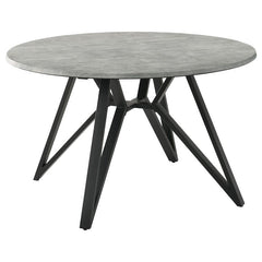 Neil Round Wood Top Dining Table Concrete and Black - 193801