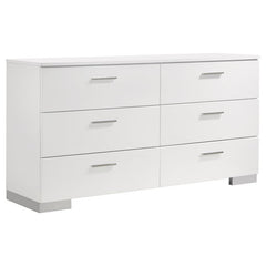 Felicity 5-piece Queen Bedroom Set White High Gloss - 203501Q-S5