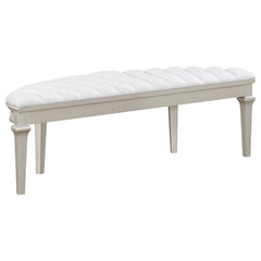 Evangeline Curved Fabric Upholstered Bench Silver Oak - 223396