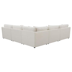 Hobson 6-piece Upholstered Modular Sectional Sofa Ivory - 551451-SET
