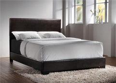 Conner Upholstered Queen Panel Bed Dark Brown - 300261Q