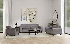 Deerhurst Upholstered Track Arm Tufted Accent Chair Charcoal - 509643
