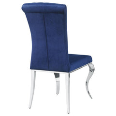 Betty Upholstered Side Chairs Ink Blue and Chrome (Set of 4) - 105077