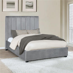 Arles Upholstered Eastern King Panel Bed Grey - 306070KE