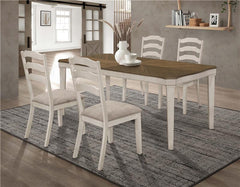 Ronnie 5-piece Starburst Dining Table Set Khaki and Rustic Cream - 108051-S5