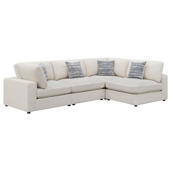 Serene 4-piece Upholstered Modular Sectional Sofa Beige - 551321-SETA