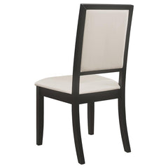 Louise Upholstered Dining Side Chairs Black and Cream (Set of 2) - 101562