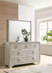 Salford 7-drawer Dresser with Mirror Metallic Sterling - 222723M