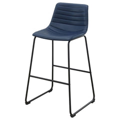 Zuni Faux Leather Upholstered Bar Stool Blue (Set of 2) - 107209