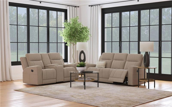 Brentwood 2-piece Upholstered Reclining Sofa Set Taupe - 610281-S2