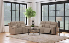 Brentwood 2-piece Upholstered Reclining Sofa Set Taupe - 610281-S2