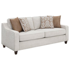 Christine 3-piece Upholstered Sloped Arm Sofa Set Beige - 552061-S3