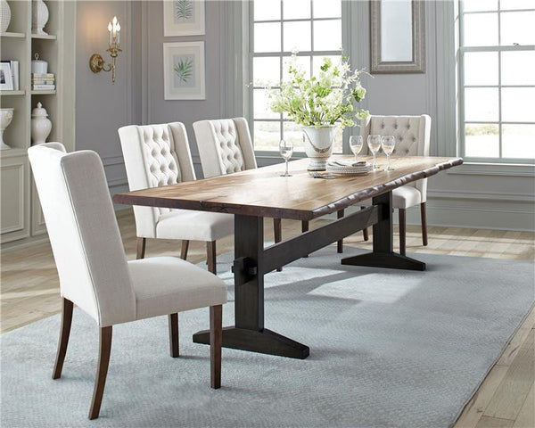 Bexley Rectangular Live Edge Dining Set Natural Honey and Espresso - 110331-S5