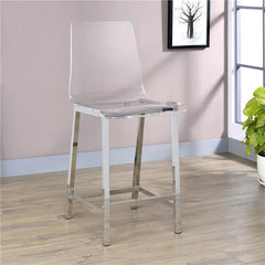 Juelia Counter Height Stools Chrome and Clear Acrylic (Set of 2) - 100265