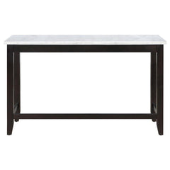 Toby Rectangular Marble Top Counter Height Table Espresso and White - 115528