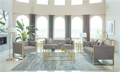 Eastbrook Velvet Upholstered Tufted Loveseat Grey - 509112